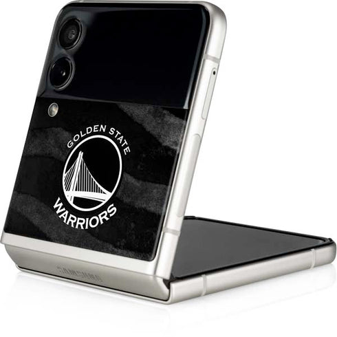 NBA Golden State Warriors Black Animal Print Galaxy Z Flip4 5G Skin